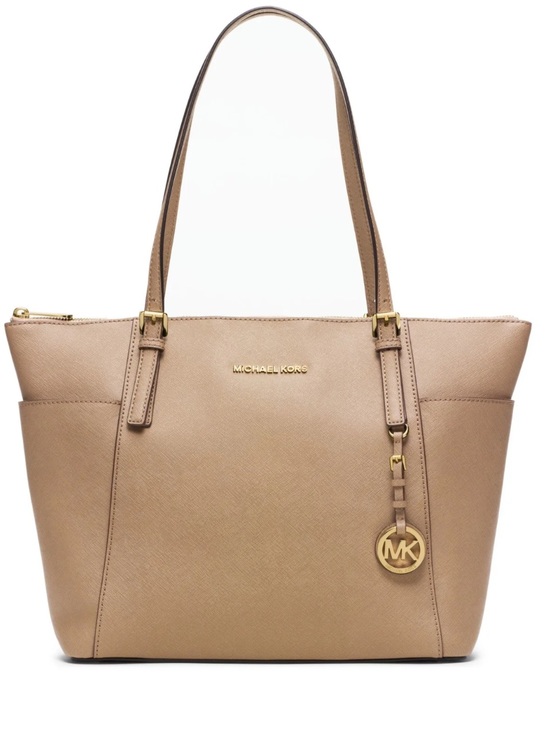 Michael Kors Handbags - Michael Kors Dark Khaki Vintage Jet Set Item Large East West  Zip Top Tote $240